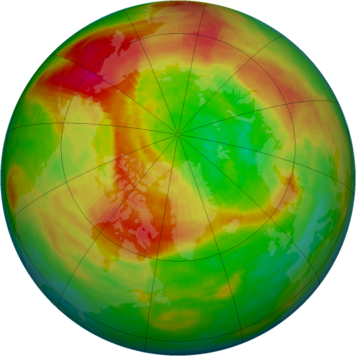 Arctic ozone map for 24 March 1994